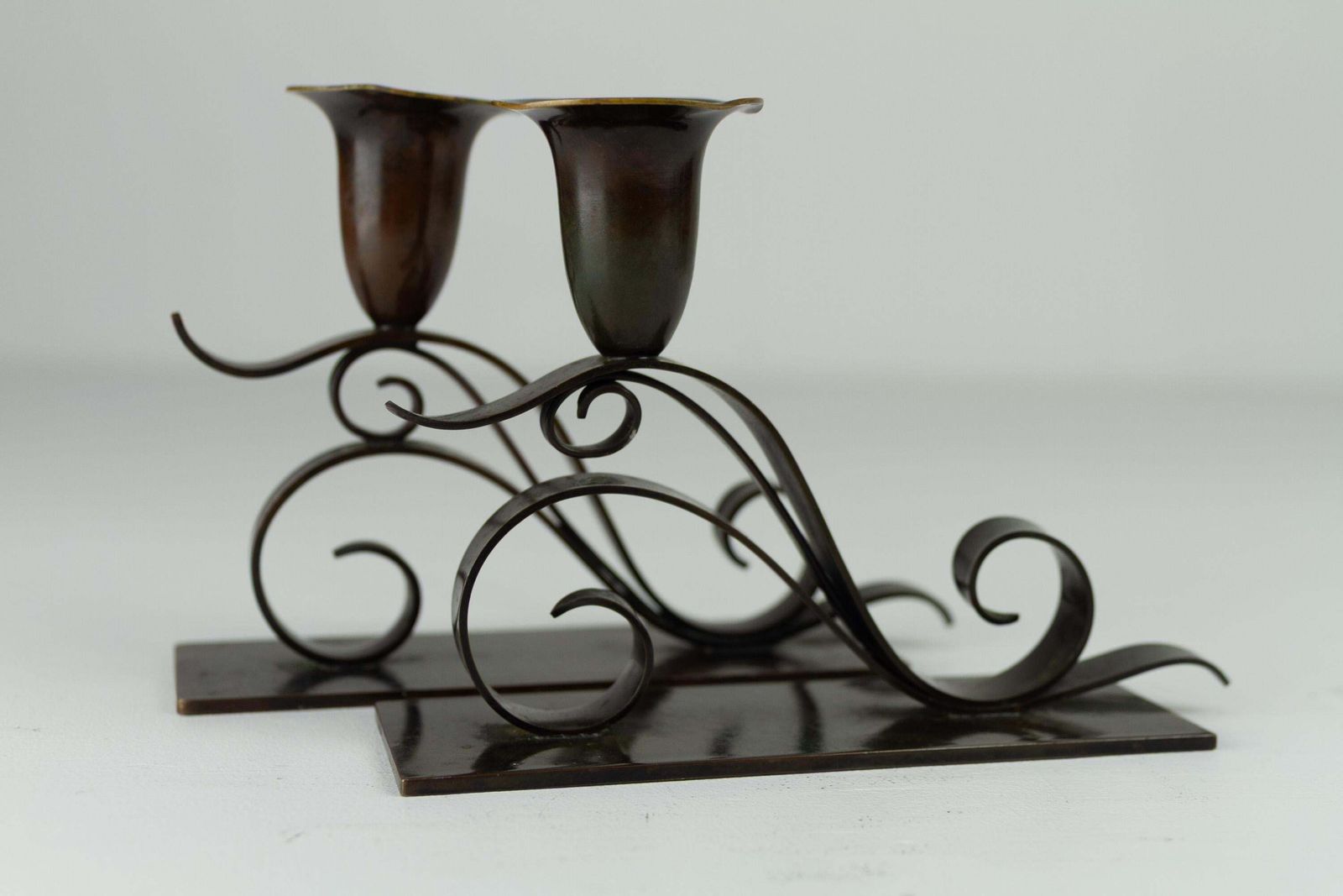 Danish Art Nouveau Candle Holders By H.F. Bronze, 1920s. Set Of 2. photo furniture