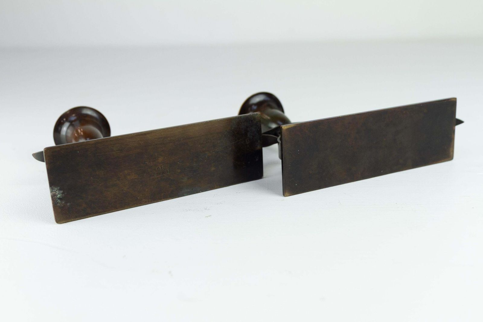 Danish Art Nouveau Candle Holders By H.F. Bronze, 1920s. Set Of 2. photo 224.0