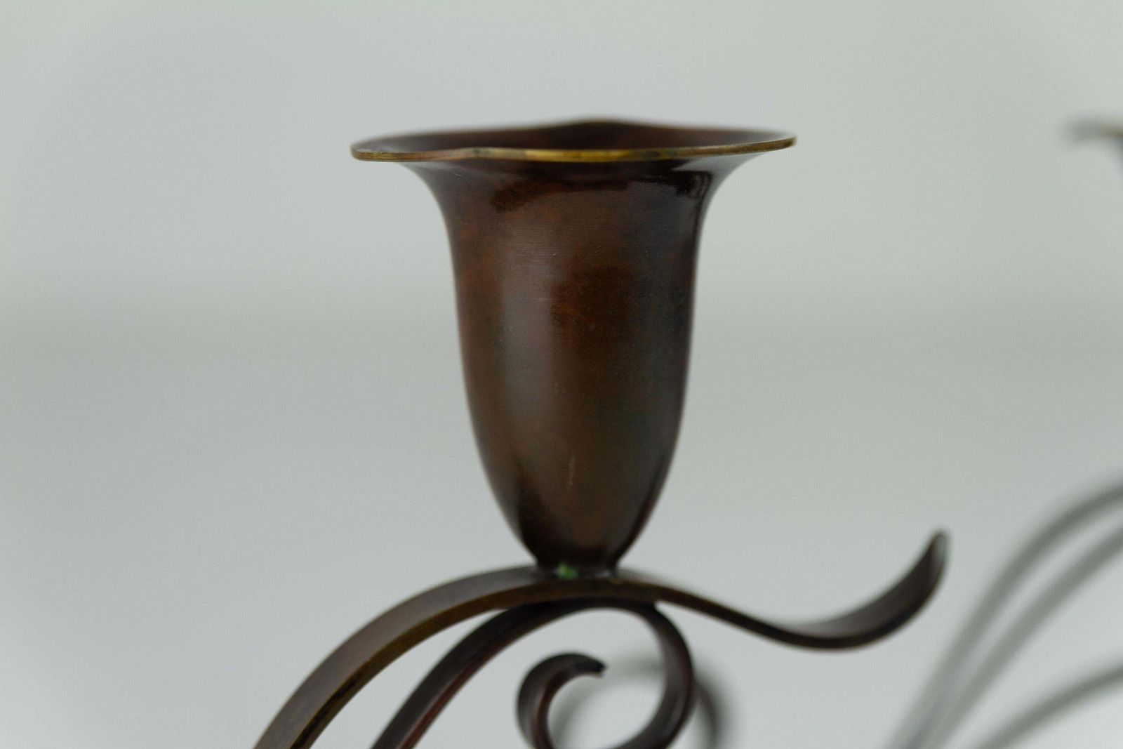 photo furniture Danish Art Nouveau Candle Holders By H.F. Bronze, 1920s. Set Of 2.