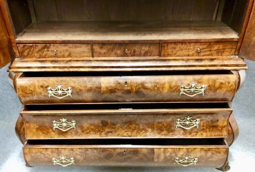 Good Burr Walnut Dutch Linen Press Cupboard photo furniture