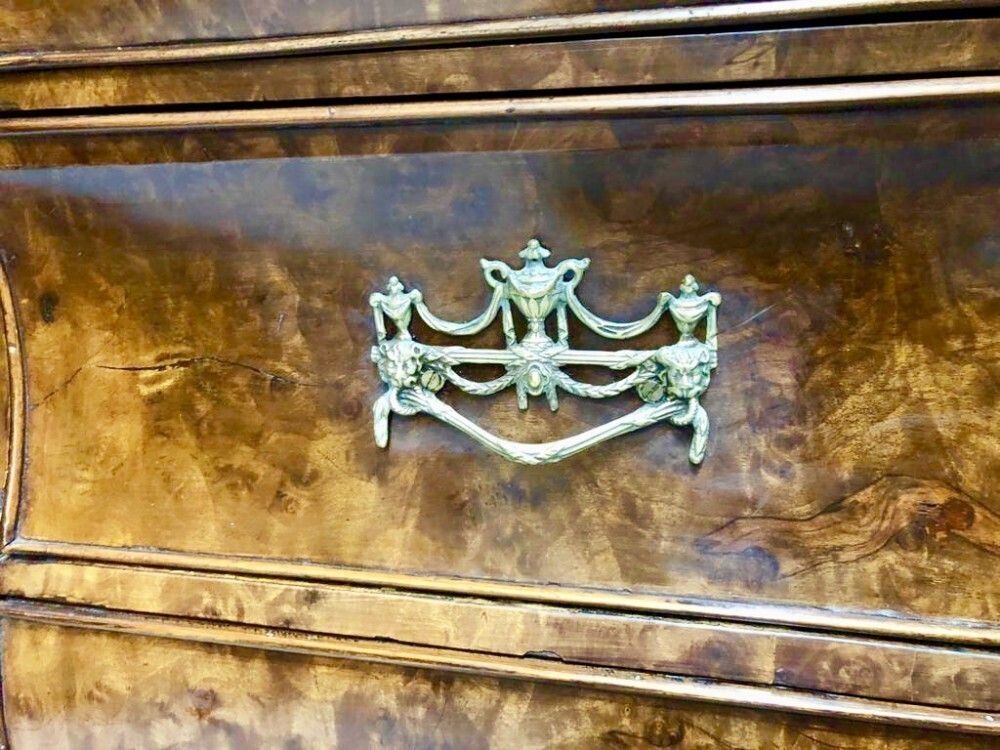 Good Burr Walnut Dutch Linen Press Cupboard photo buy