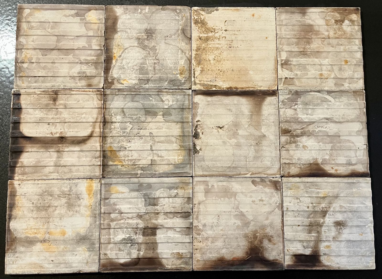 photo for sale Antique Bird Pattern Tiles, Set Of 12