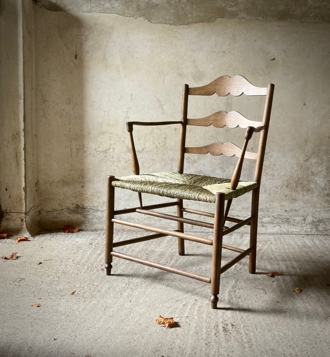 Nineteenth Century French Rush Seated "Pass" Chair