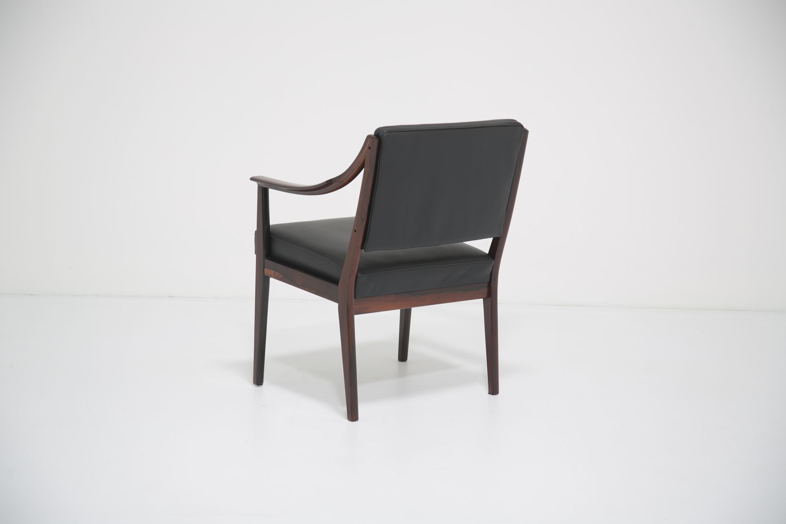 Vintage Rosewood And Black Leather Armchair By Karl Erik Ekselius For Joc Vetlanda, 1960s photo 1150.0