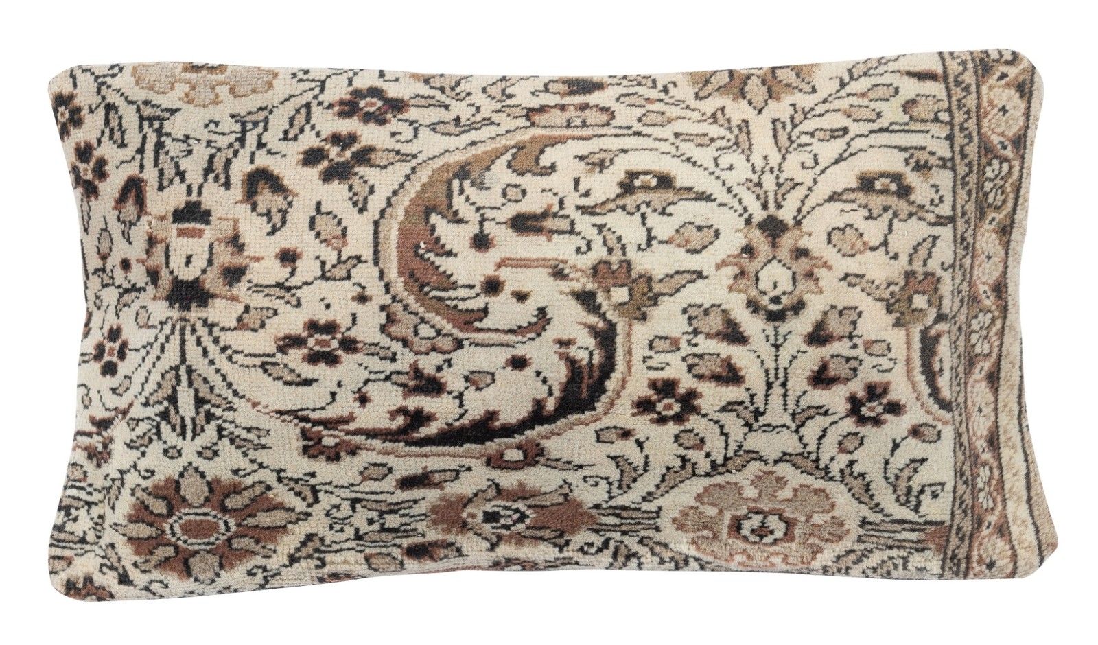 13"X24" Vintage Rug Pillowcase. Handmade Rug Cushion Cover. Turkish Toss Pillow
