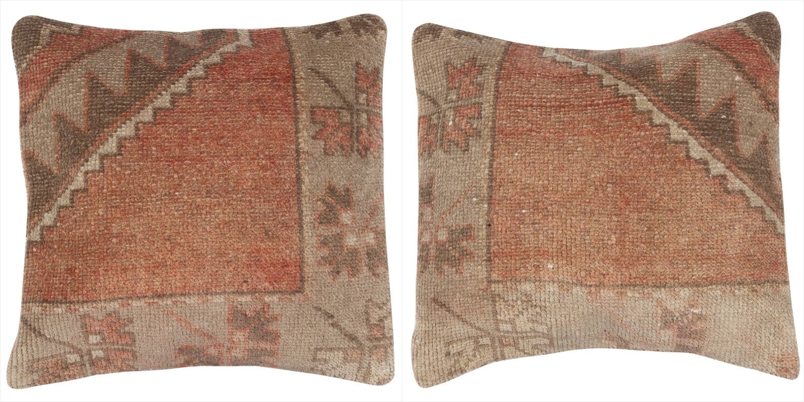 19"X19" Set Of 2 Handmade Rug Cushion Covers. A Pair Of Lace Pillow Covers