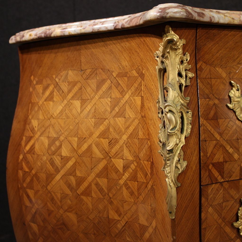 photo furniture 20th Century French Inlaid Dresser With Marble Top