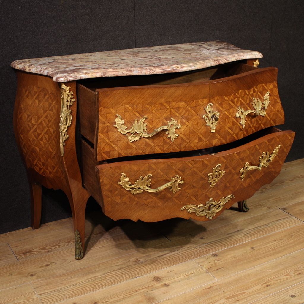 4000.0 20th Century French Inlaid Dresser With Marble Top photo