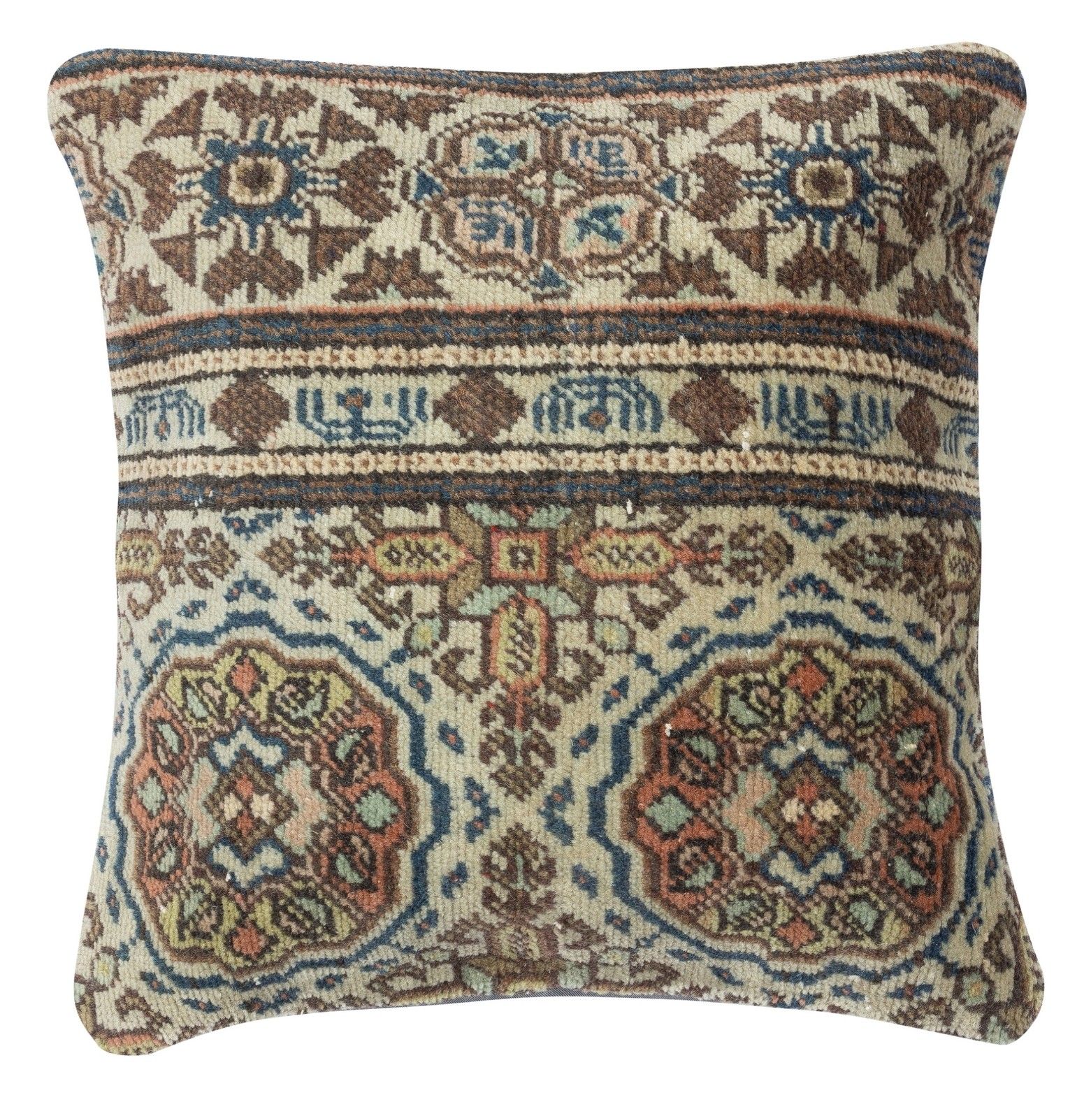 16"X16" Vintage Turkish Rug Pillowcase. Farmhouse Decor. Handmade Cushion Cover