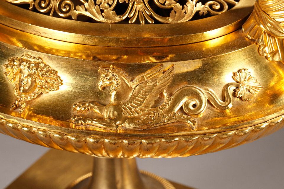 Empire Period Gilt Bronze And Marble Centerpiece/Incense Burner photo 29036.0