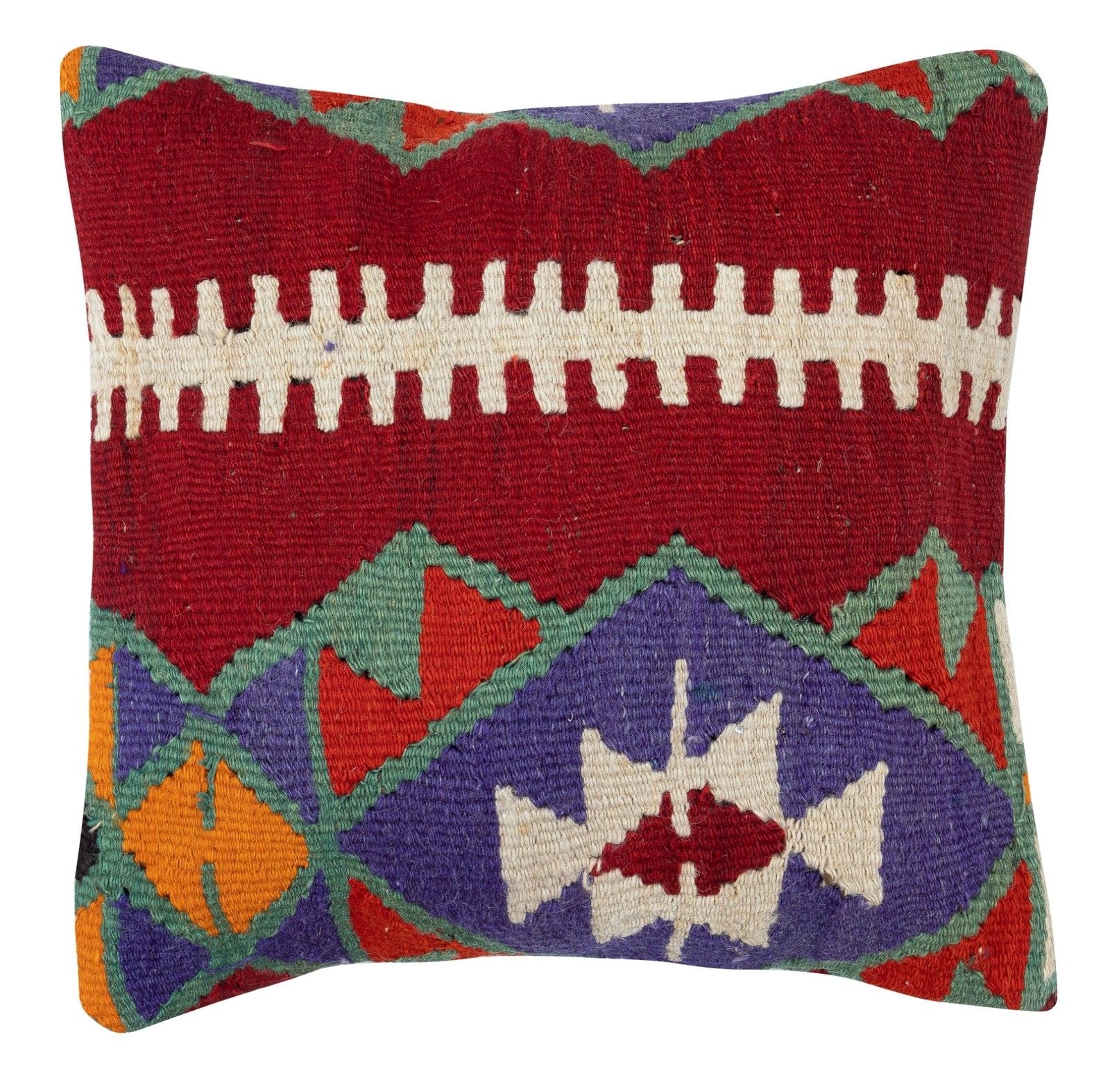 20"X20" Set Of 2 Hand Woven Kilim Cushion Covers. A Pair Of Lace Pillow Covers photo for sale