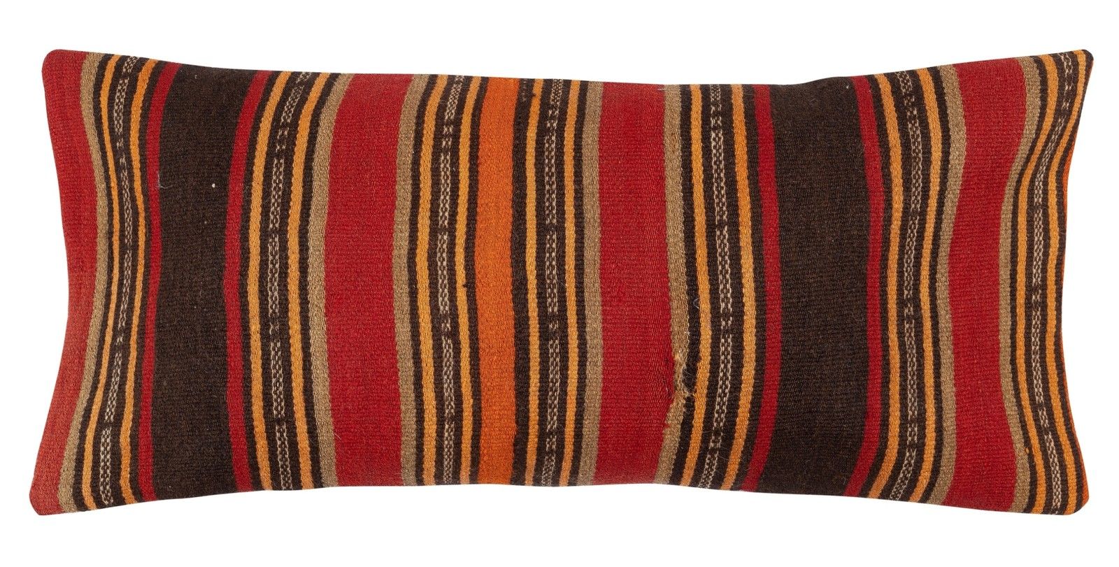 14"X28" Set Of 2 Hand Woven Kilim Cushion Covers. Vintage Lumbar Pillow Covers photo furniture