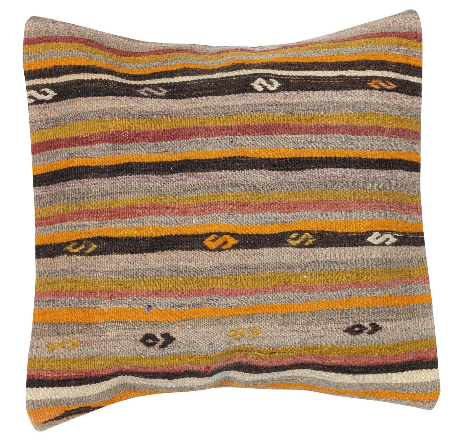20"X20" Set Of 2 Hand Woven Kilim Cushion Covers. A Pair Of Lace Pillow Covers photo for sale