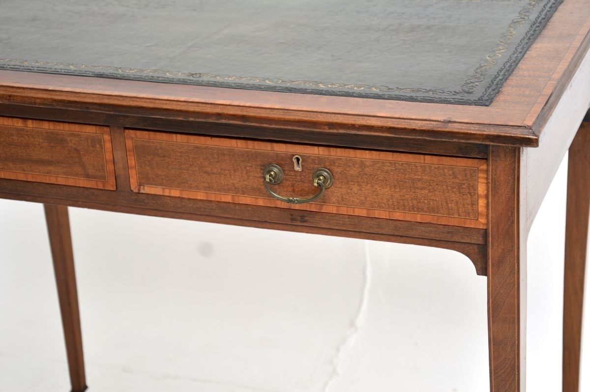 Antique Edwardian Inlaid Mahogany Desk / Writing Table photo 904.0