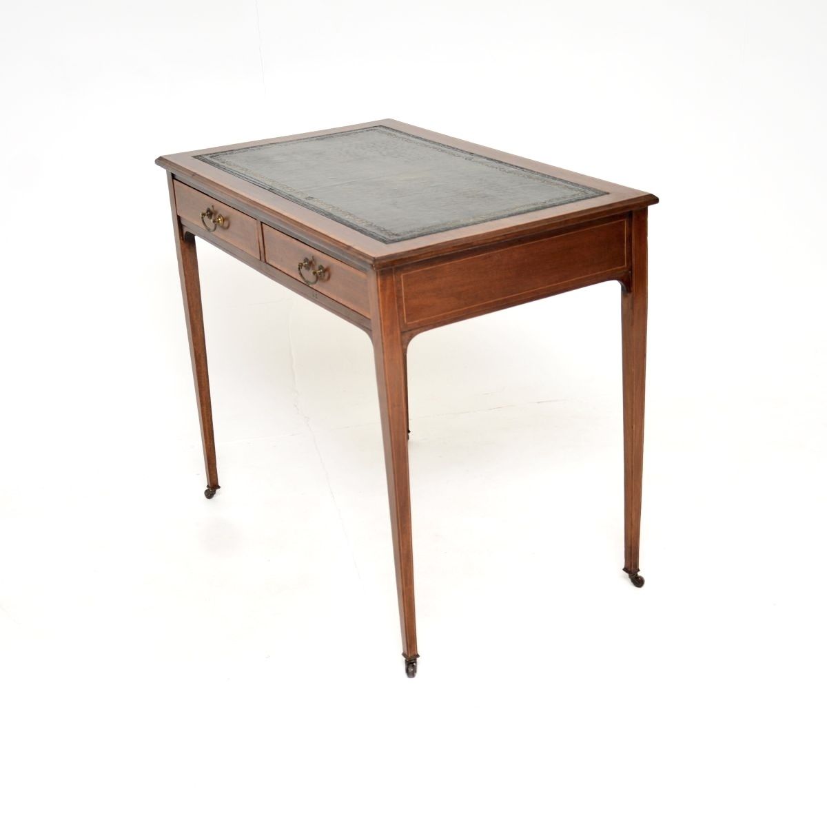 photo furniture Antique Edwardian Inlaid Mahogany Desk / Writing Table