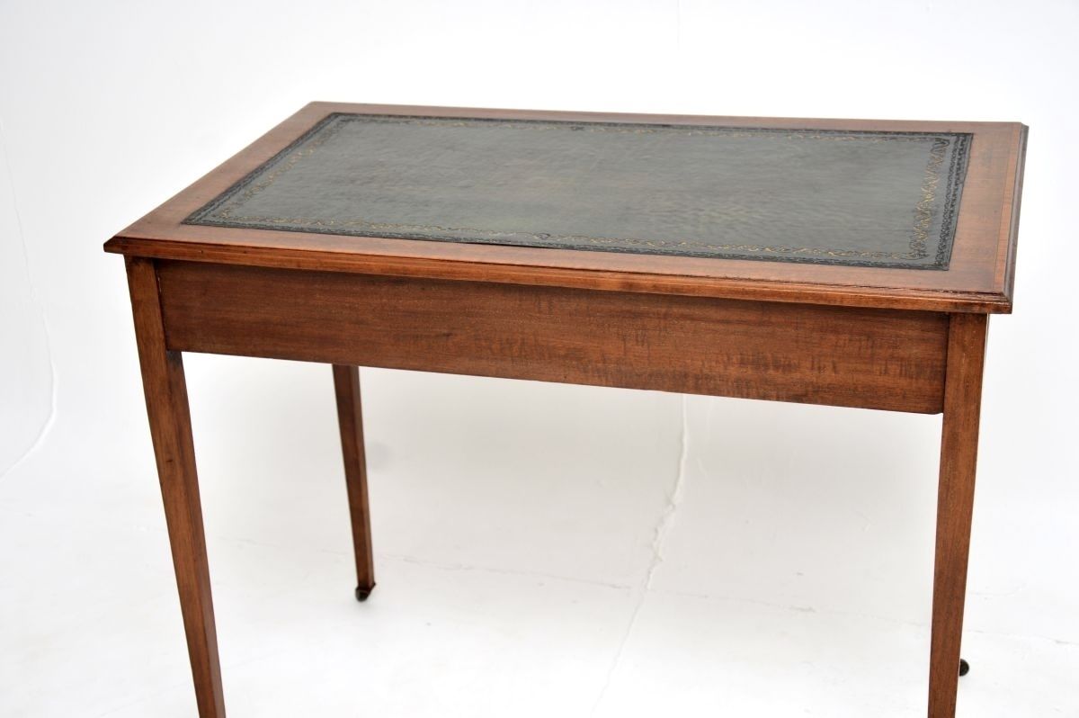 904.0 Antique Edwardian Inlaid Mahogany Desk / Writing Table photo