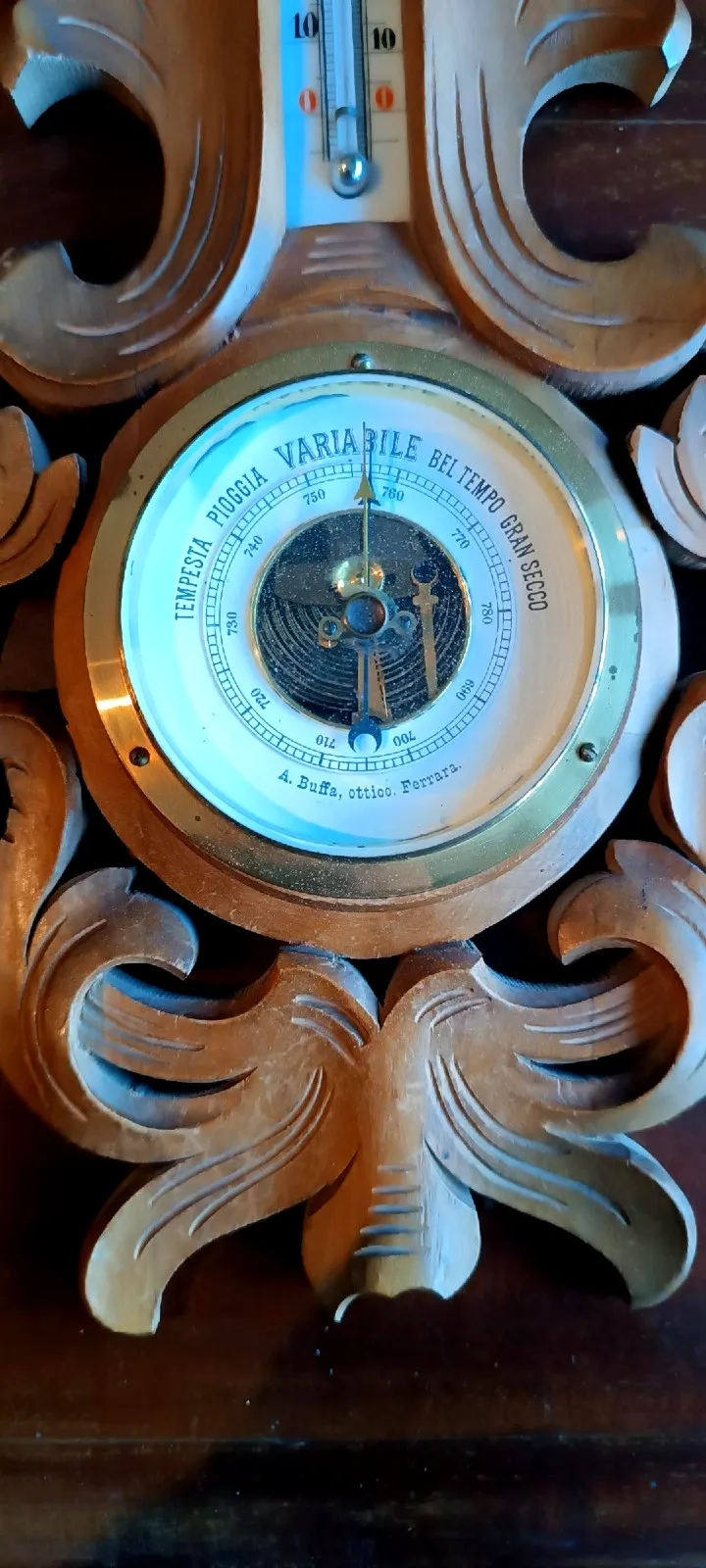 Antique Barometer Early 900 Liberty A.Buffa Optico Ferrara photo vinterior