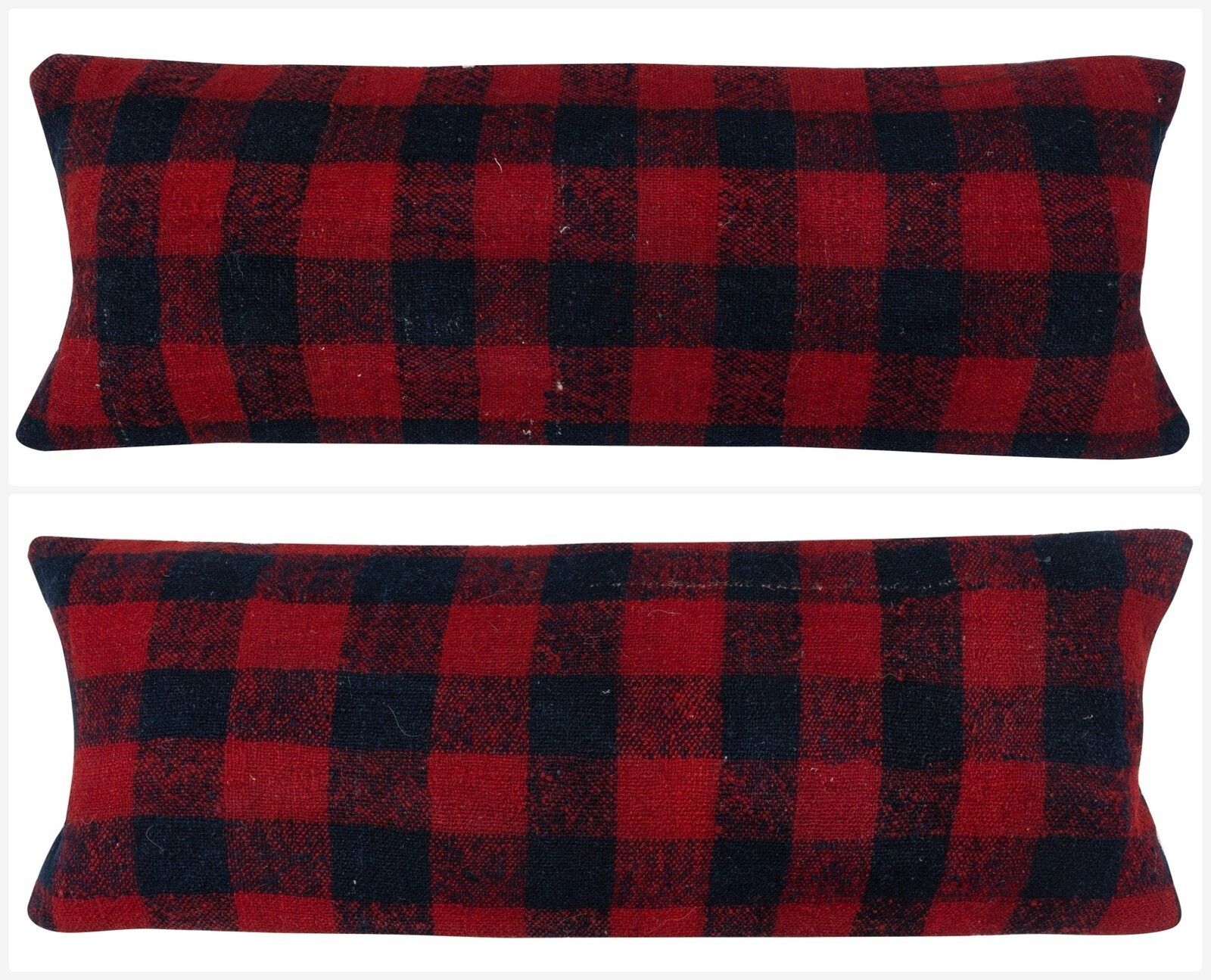 12"X35" Set Of 2   Handmade Kilim Cushion Covers. A Pair Of Lumbar Pillow Covers