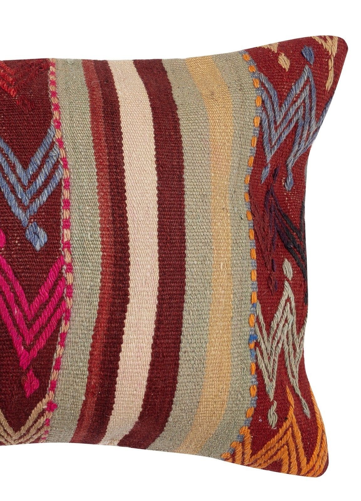 16"X24" Hand Woven Kilim Cushion Cover. Traditional Accent Pillow. Pillowcase photo for sale