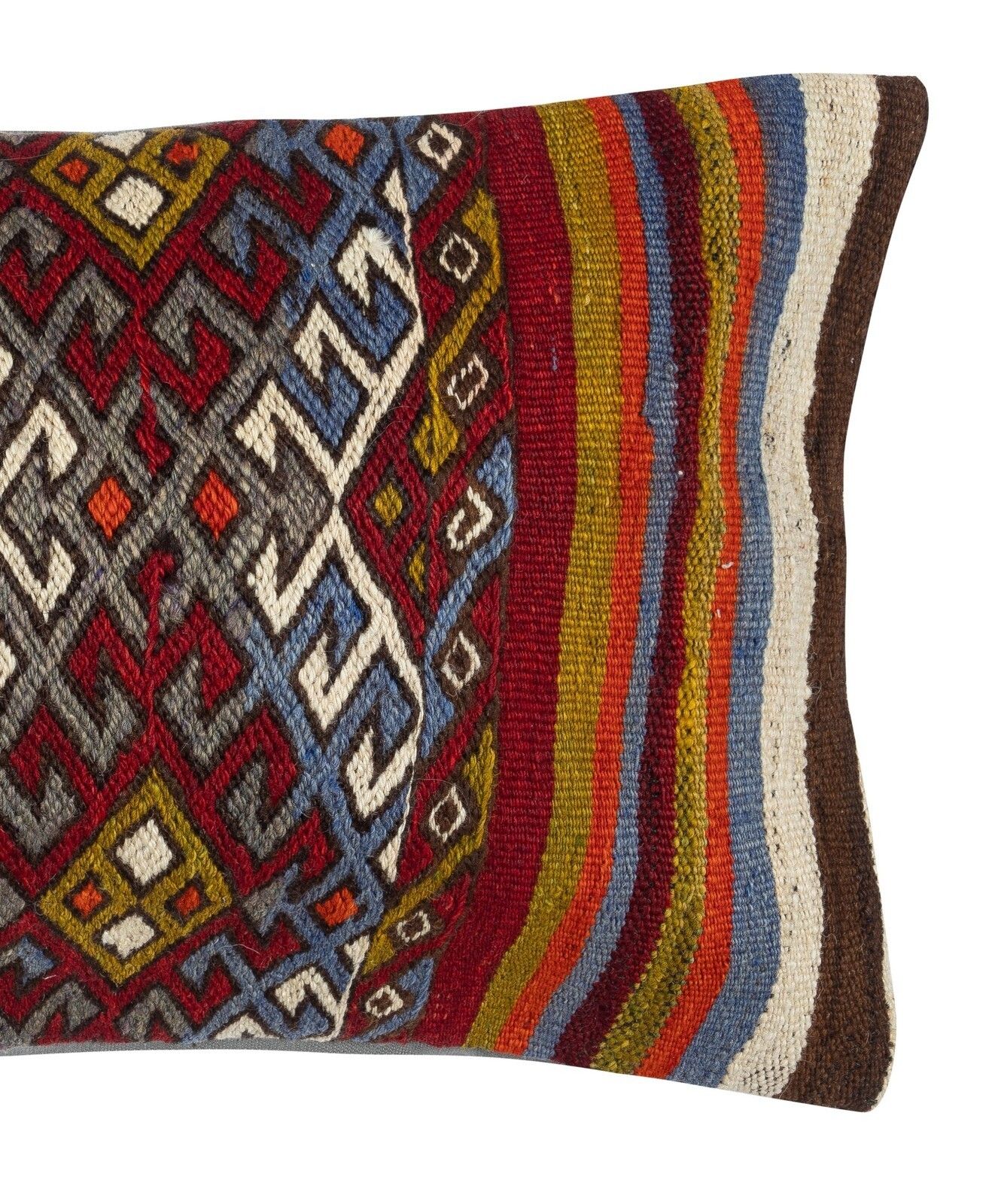 14"X24" Vintage Cushion Cover. Hand Woven Kilim Pillowcase. Lumbar Pillow Cover photo for sale