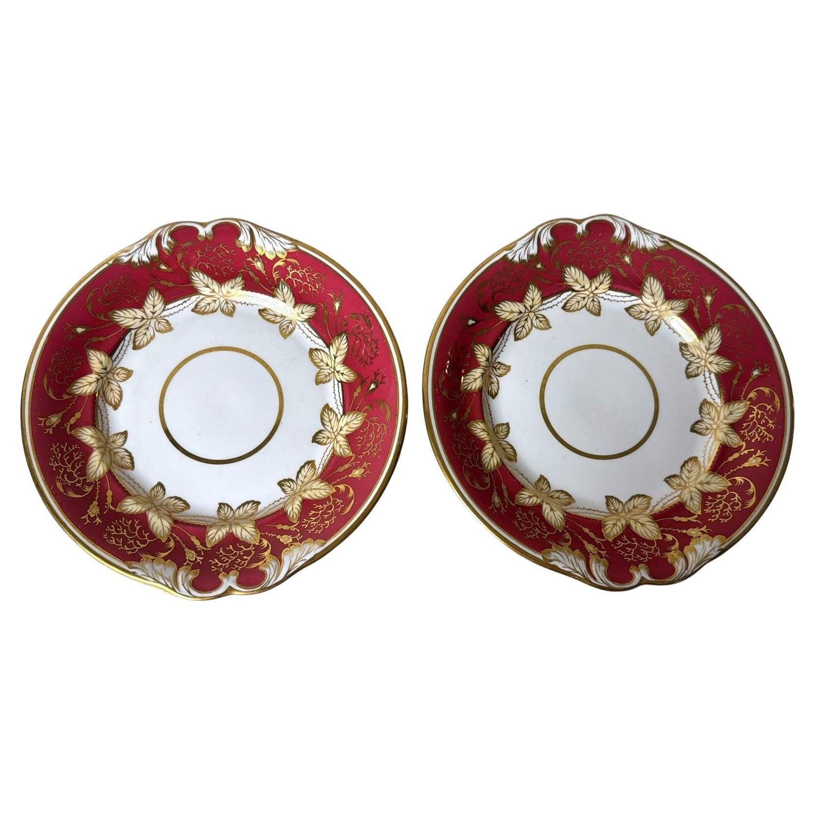 Napoleon III Pair Of French “Porcelaine De Paris” Dessert Trays