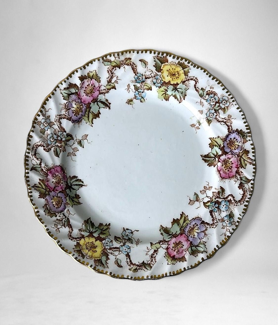 photo for sale Staffordshire Pair Of Coffee/Tea Cups With Saucers And Dessert Tray