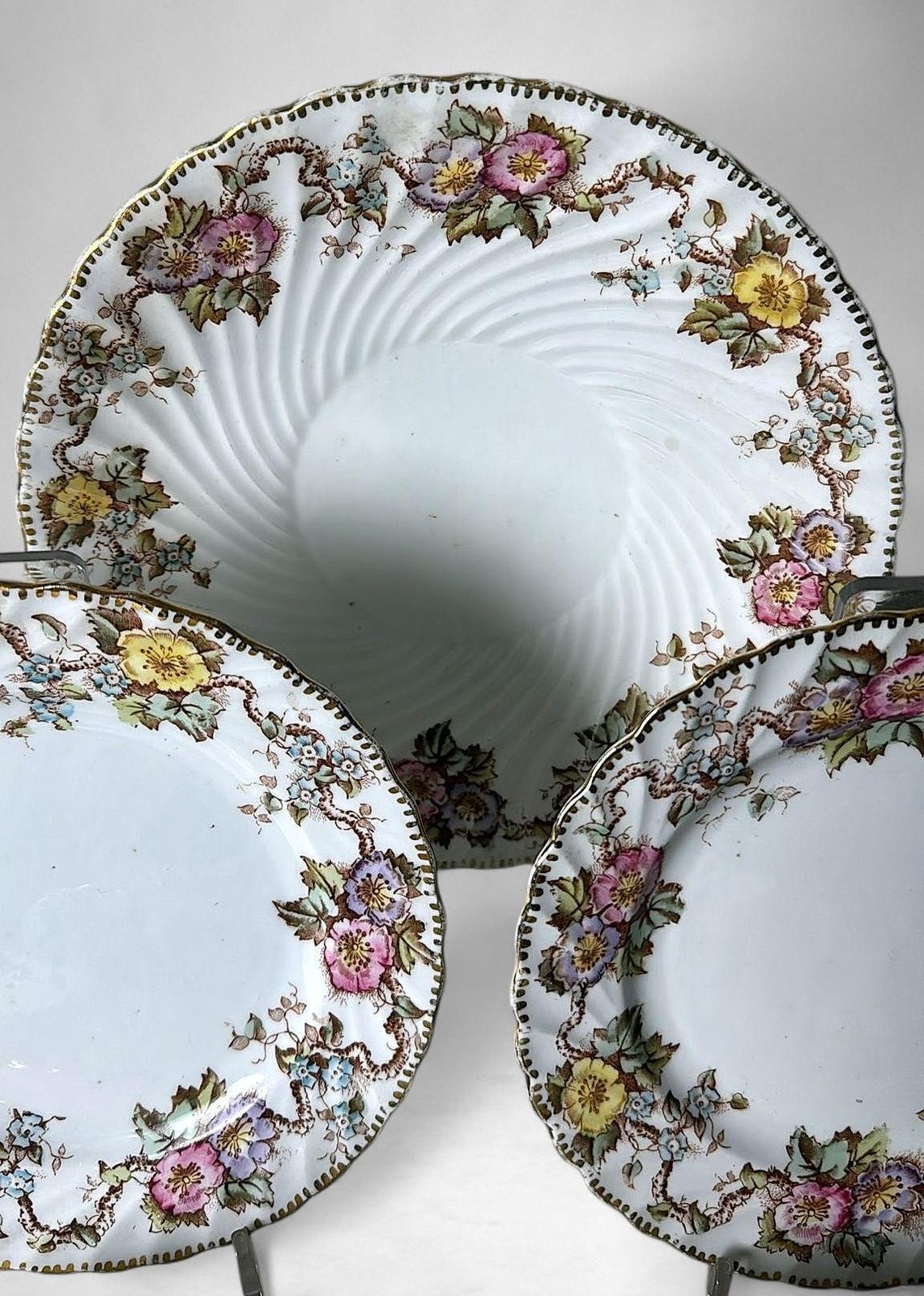 photo buy Staffordshire Pair Of Coffee/Tea Cups With Saucers And Dessert Tray