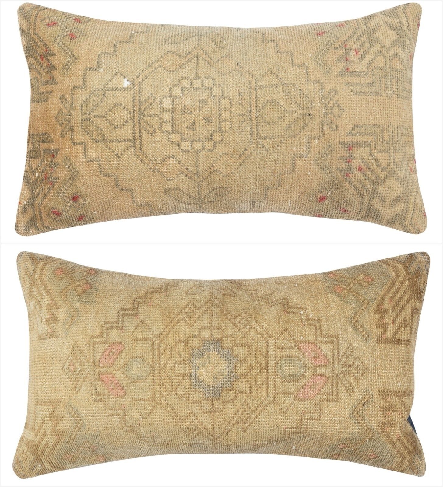 16"X28" Set Of 2   Handmade Rug Cushion Covers. A Pair Of Lace Pillow Covers