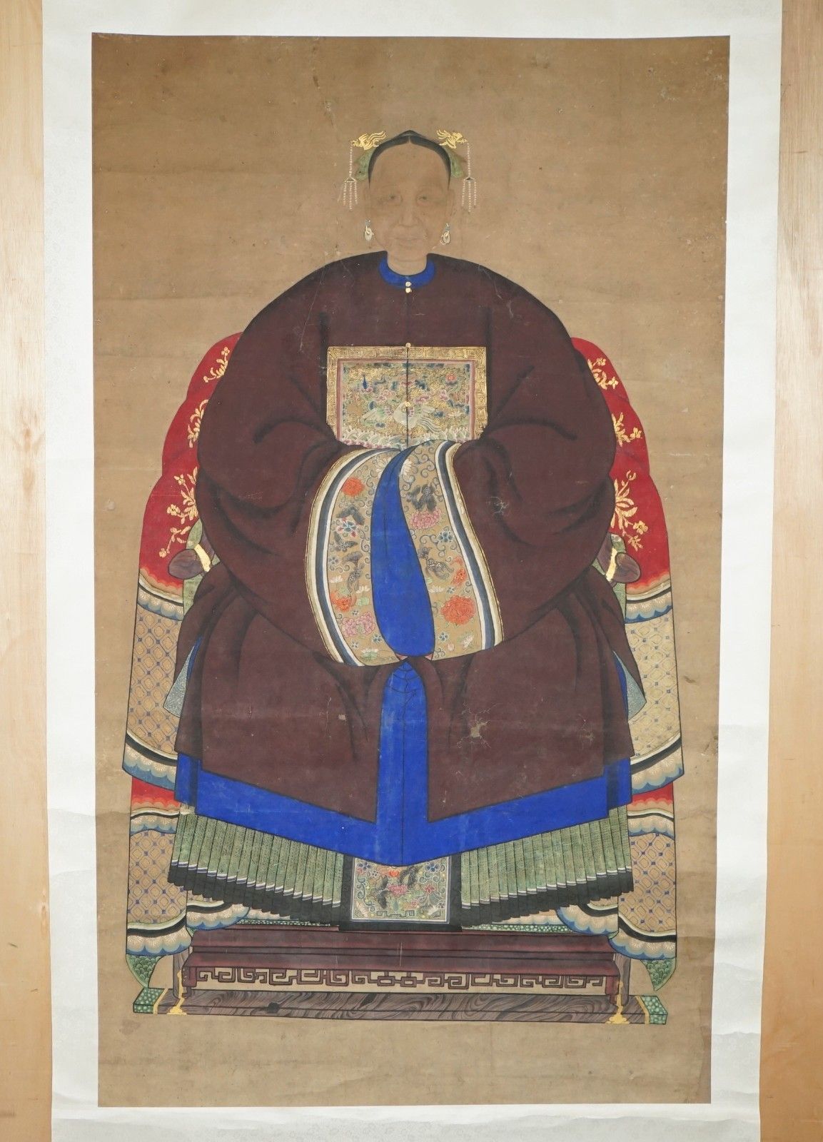Rare & Collectable 2.4 Meter High Antique Circa 1860 Chinese Ancestral Portrait photo for sale