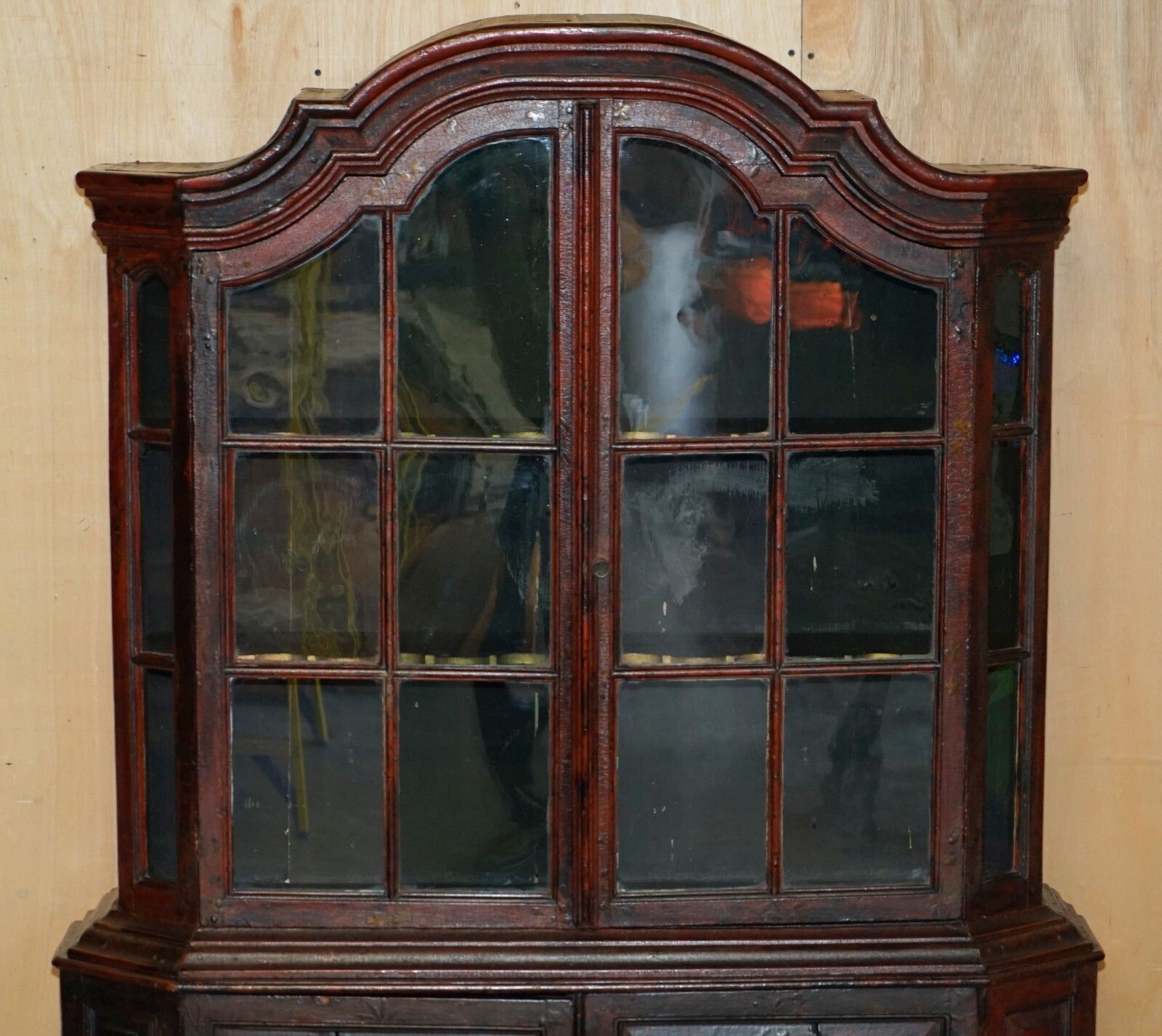 Exquisite Antique 18th Century Chinese Chinoiserie 1780 China Cabinet Cupboard photo vintage