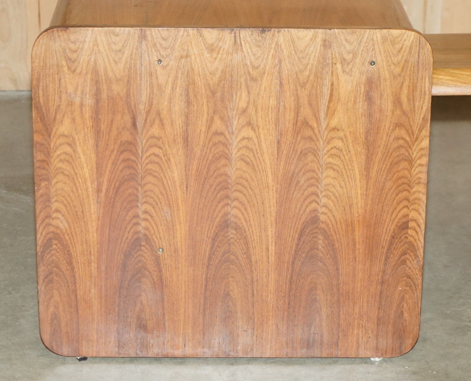 Danish Mid Century Brazilian Wood Office Left Corner Desk Part Of Large Suite photo vintage