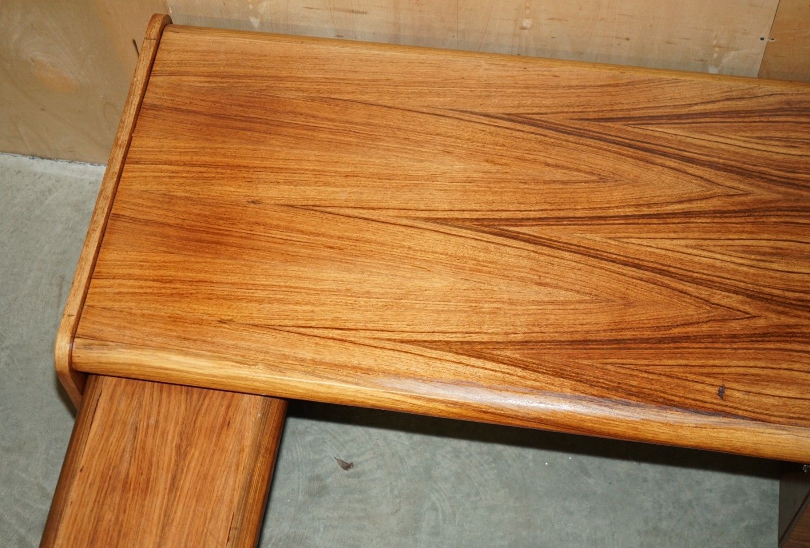 Danish Mid Century Modern Brazilian Wood Office Left Corner Desk Part Of Suite photo buy