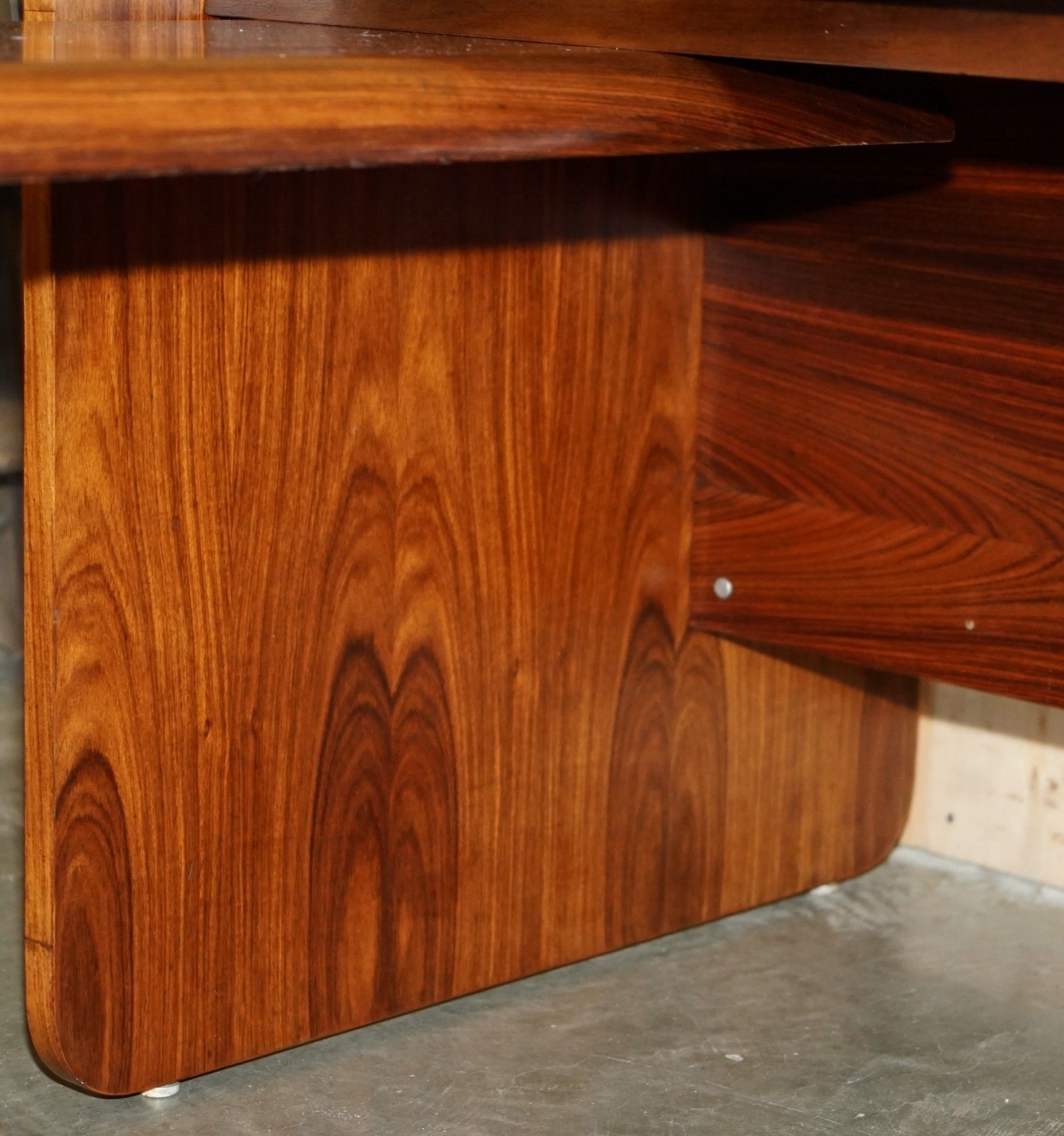 4750.0 Danish Mid Century Modern Brazilian Wood Office Left Corner Desk Part Of Suite photo