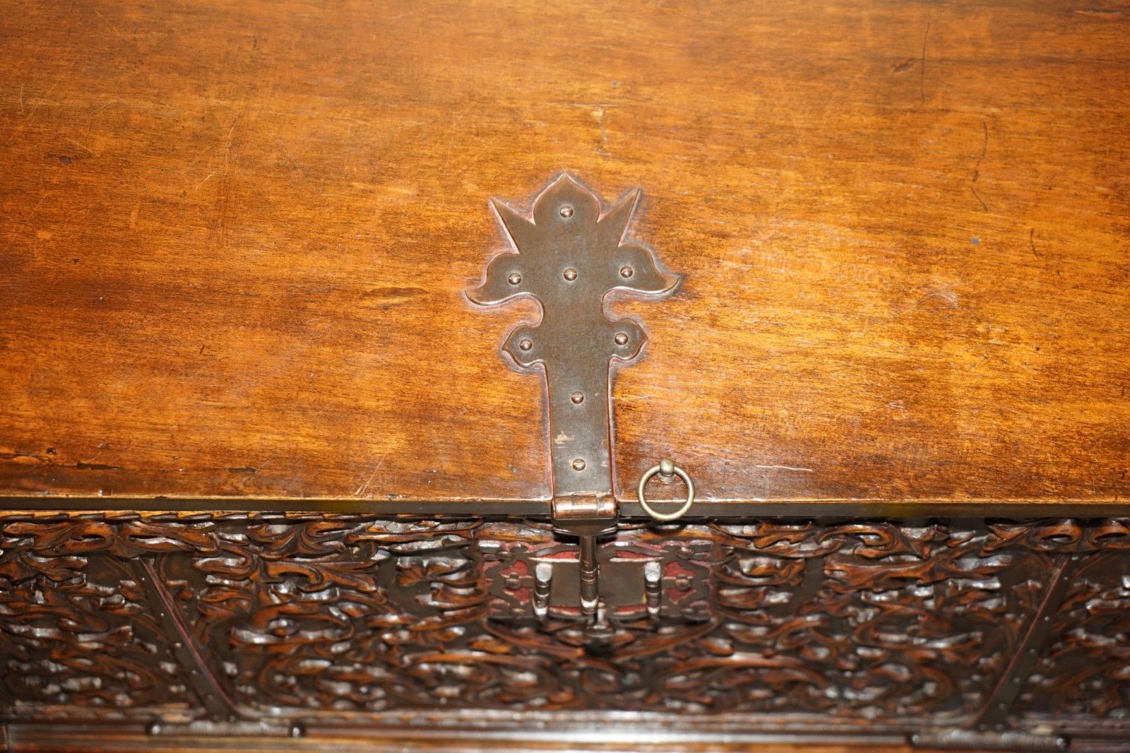 Lovely Ornately Carved 18th Century Spanish Cabinet On Stand With Hidden Storage photo vintage