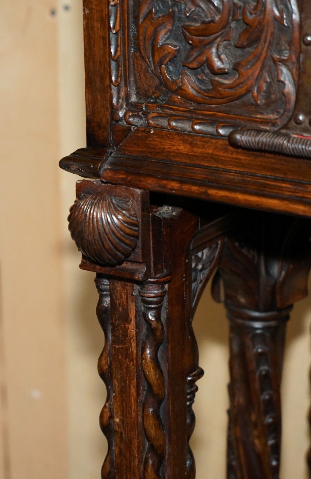 photo for sale Lovely Ornately Carved 18th Century Spanish Cabinet On Stand With Hidden Storage