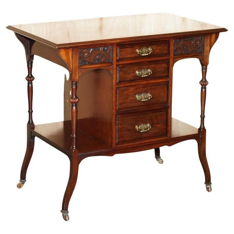 Lovely Antique Victorian Shapland And Petter Display Console Table With Drawers