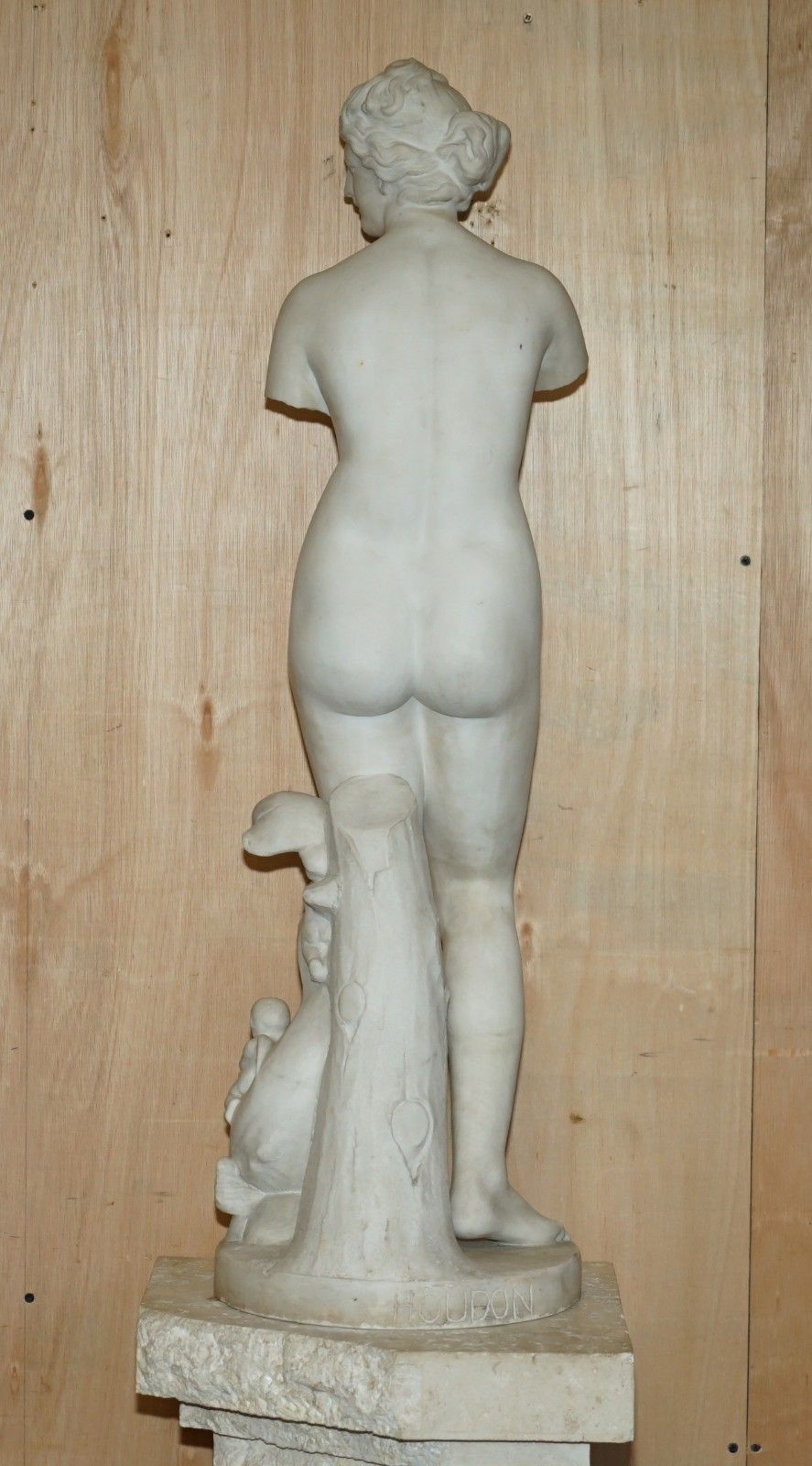 photo for sale Antique Jean  Antoine Houdon Signed Large Venus De Milo Marble Statue On Plinth