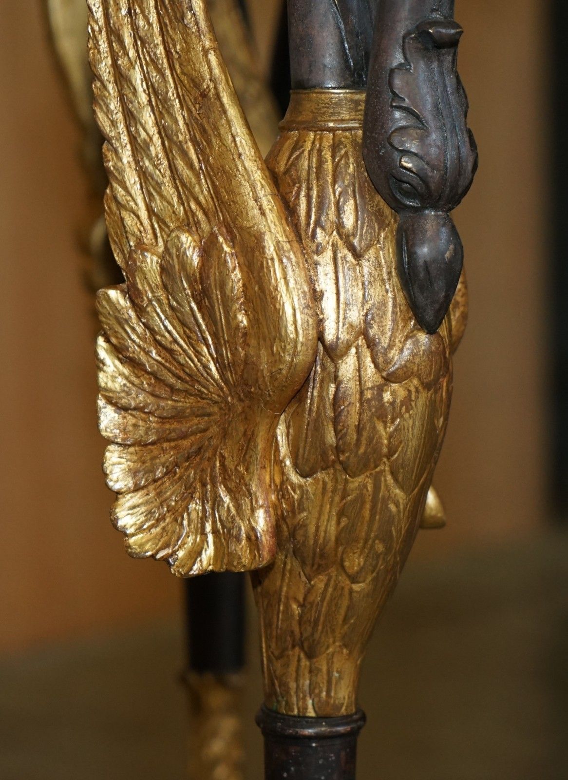 photo buy Important Pair Of Antique French Empire Brass Bronze & Marble Gueridon Tables