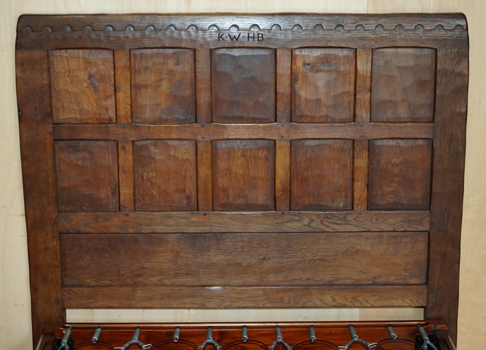 Rare 1920's Robert Mouseman Thompson Bedstead Rare Original Staples Mattress photo vintage