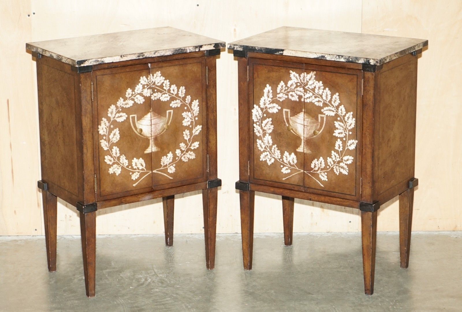 Pair Of Rrp £8,340 Porte Italia Lombardia Nightstands Bedside Side End Tables photo for sale
