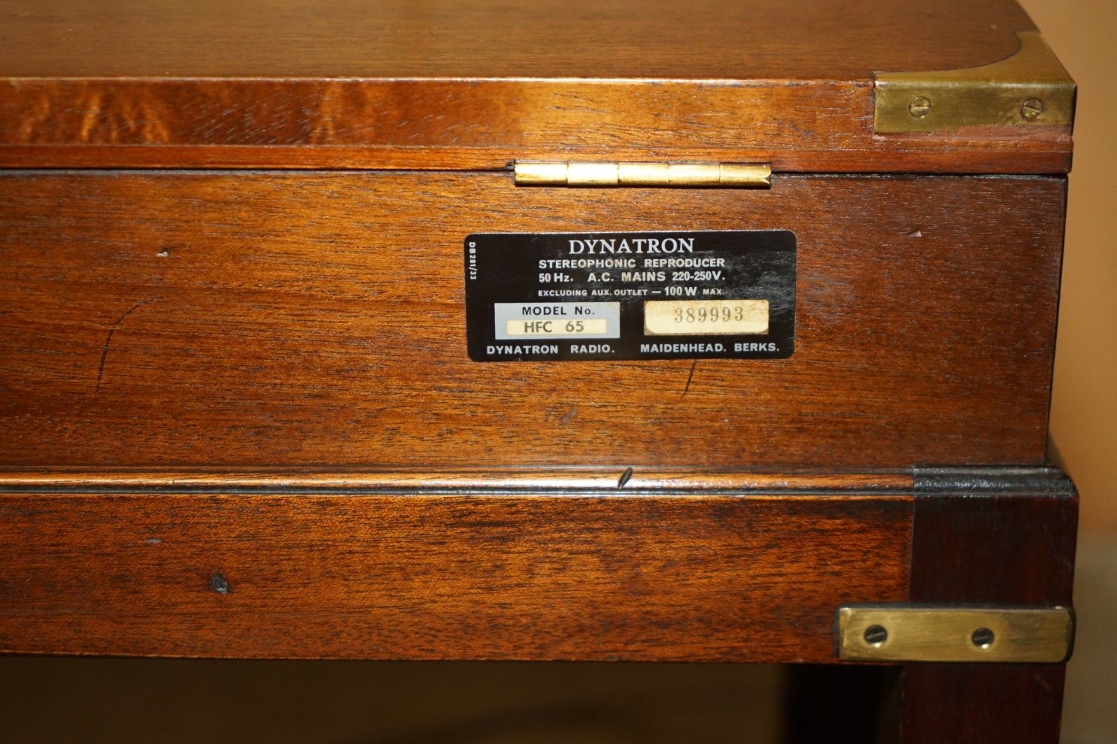 photo for sale Royal Warrant Military Campaign Dynatron Hfc 65 Record Player Radio Coffee Table