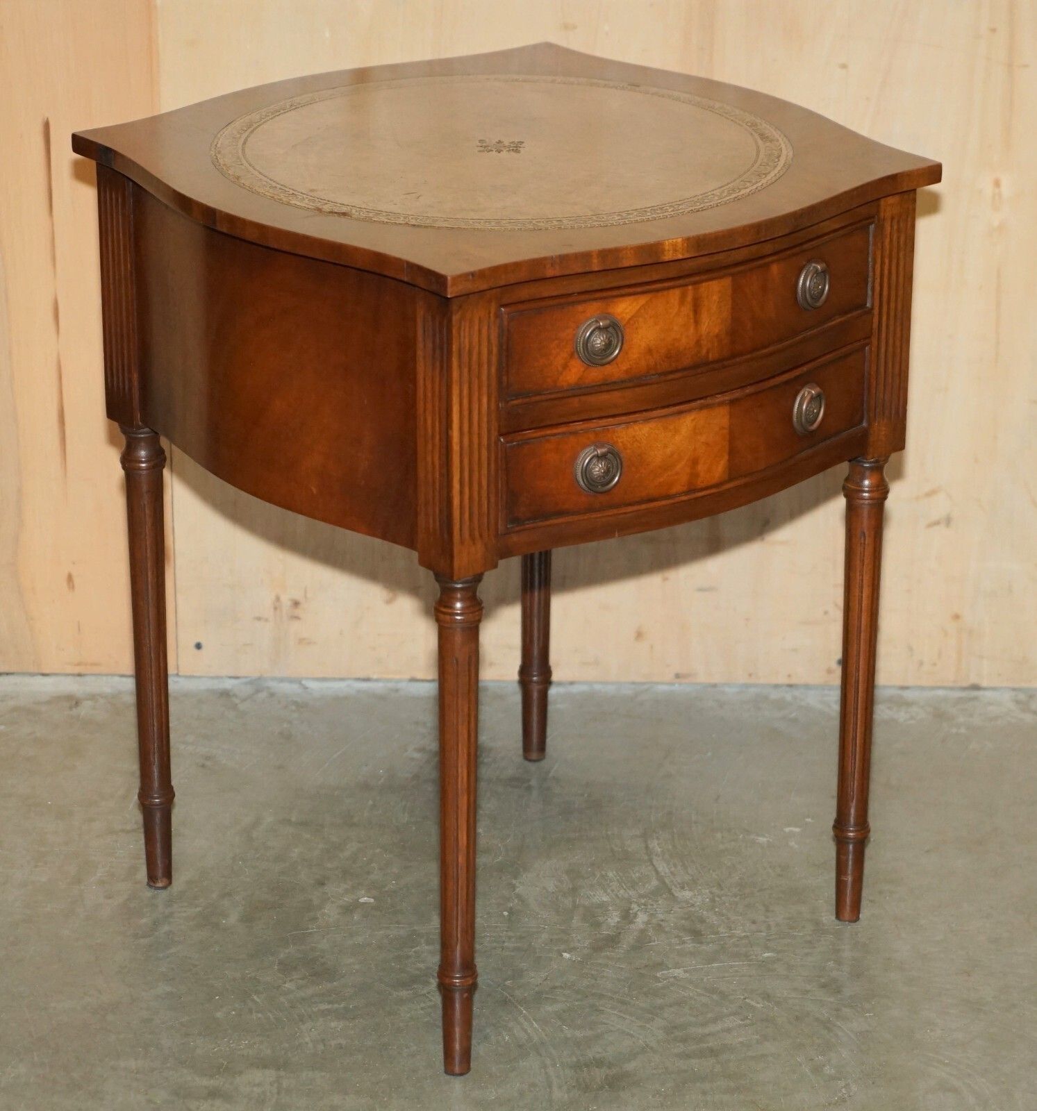 Pair Of Mid Century Bevan Funnell Mahogany & Leather Side End Bedside Tables photo for sale