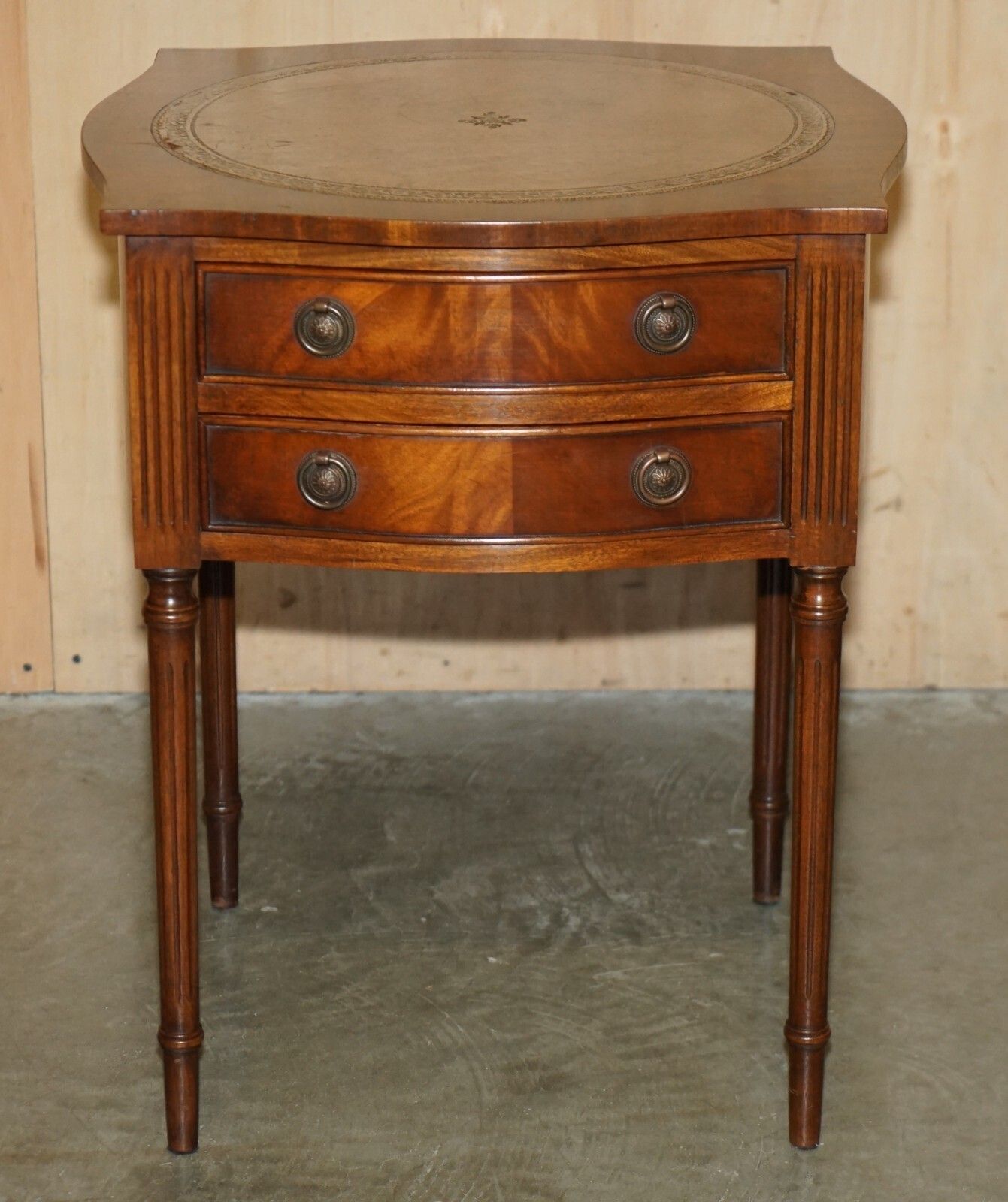 Pair Of Mid Century Bevan Funnell Mahogany & Leather Side End Bedside Tables photo Furniture