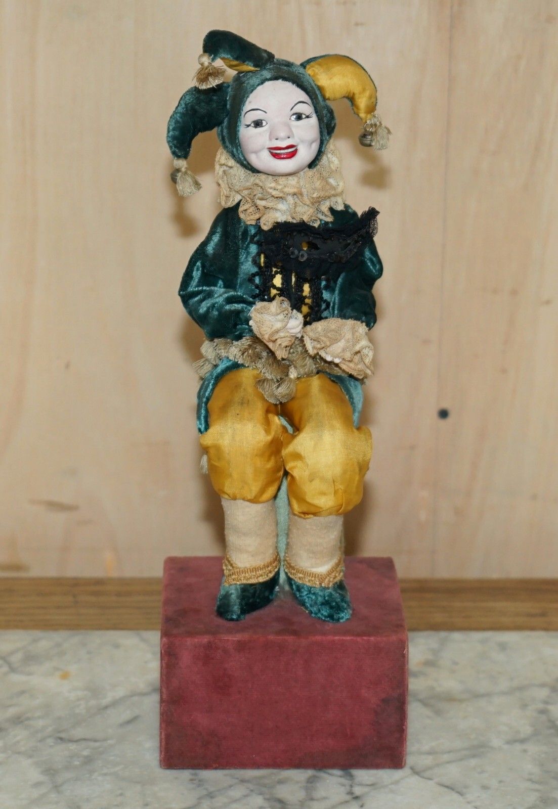 Antique French Hand Made Musical Automaton Jester Clown That Plays Music & Moves photo furniture
