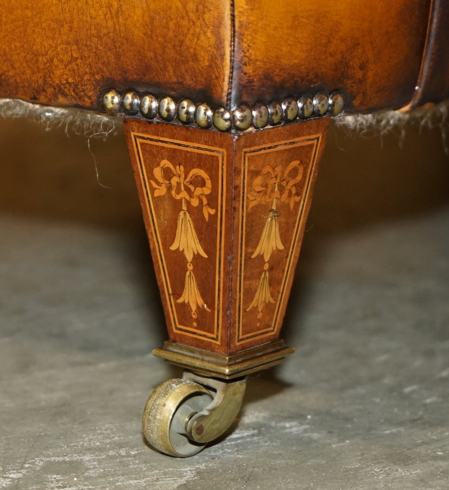 photo for sale Super Rare Howard & Son's Fully Restored Chesterfield Brown Leather Armchair