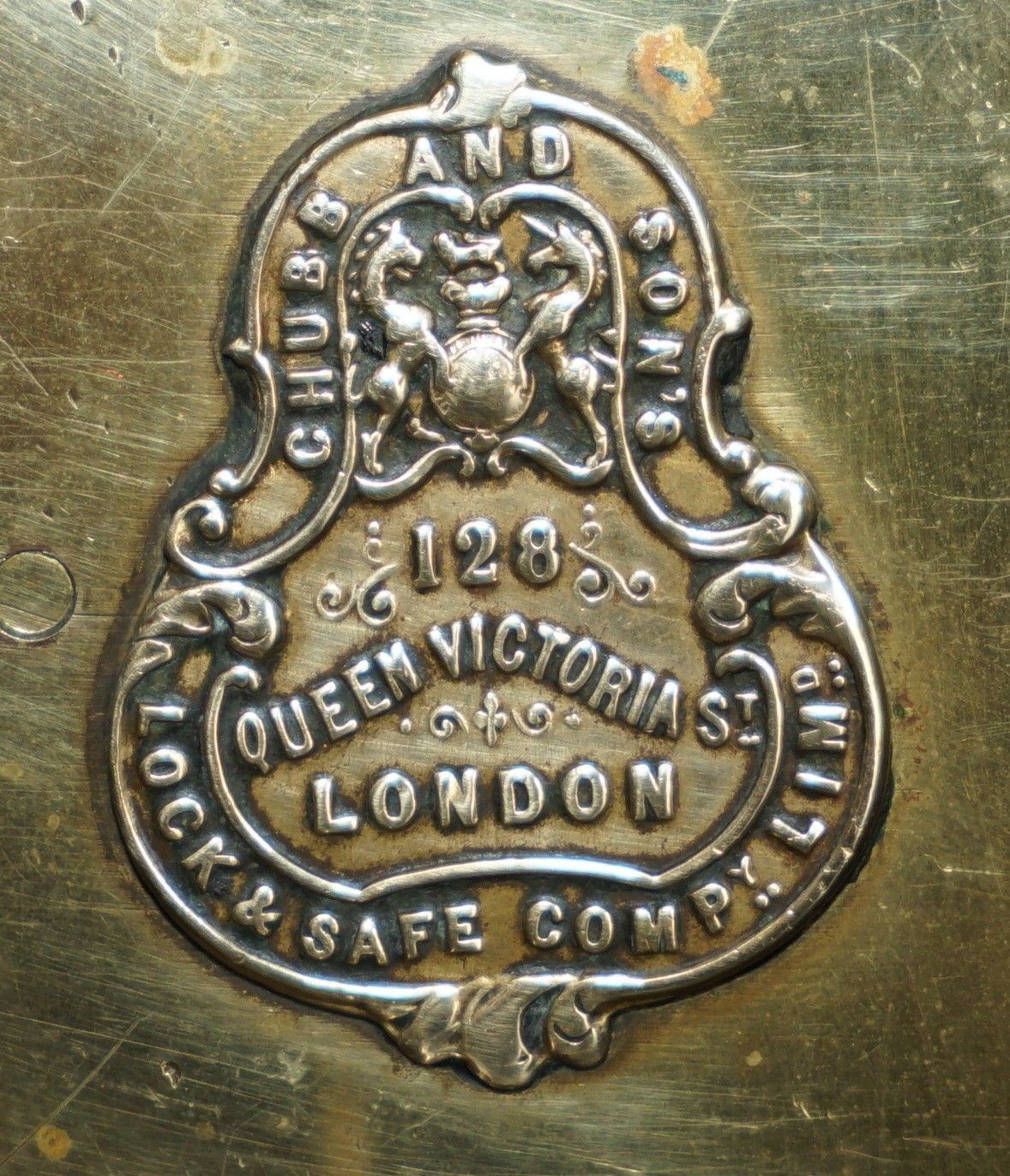 Stunning Antique Victorian Restored Brass Chubb And Son's Coat Of Arms Door Lock photo Home Fixtures