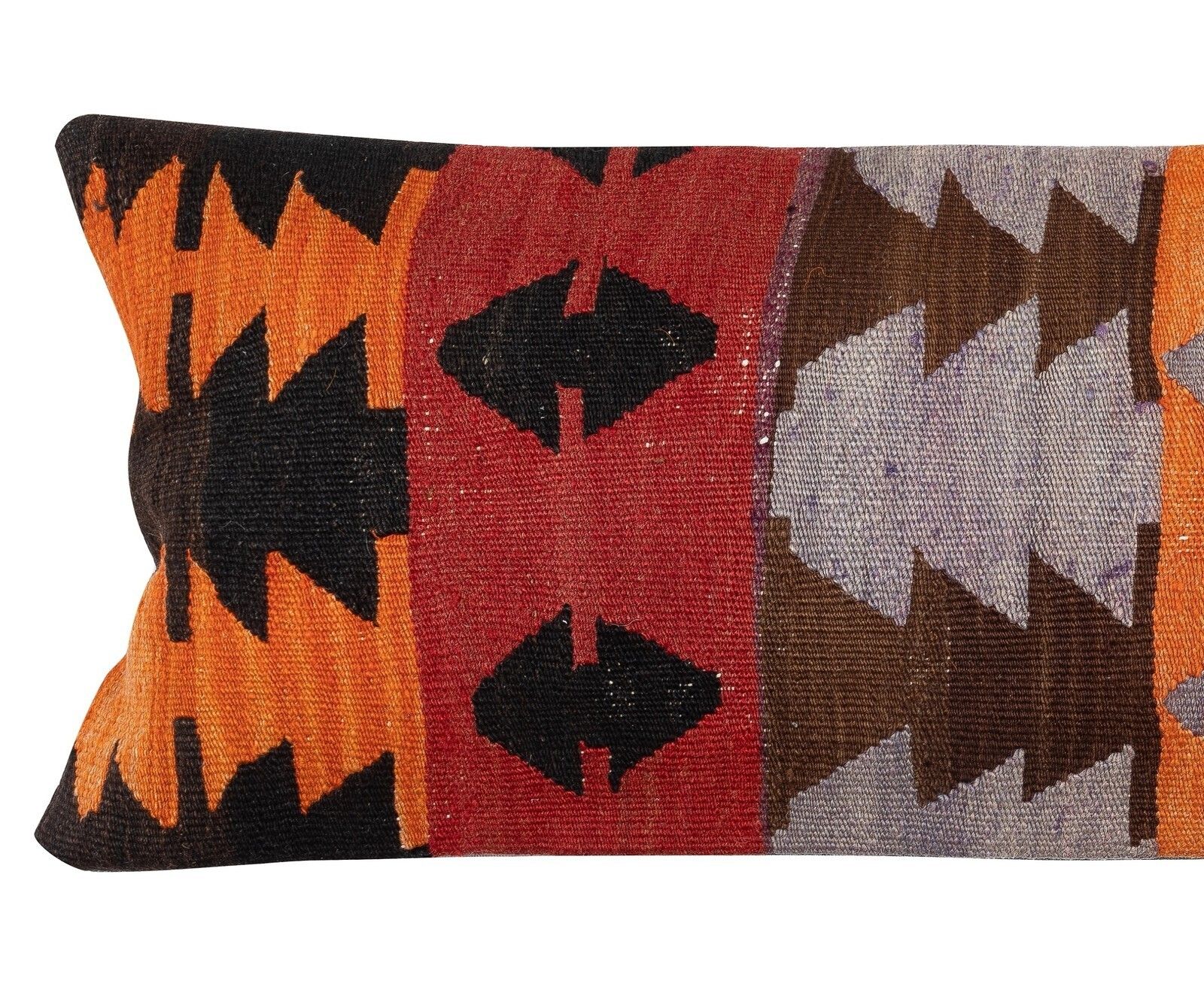 12"X35" Hand Woven Kilim Cushion Cover. Vintage Pillowcase. Lumbar Pillow Cover photo furniture