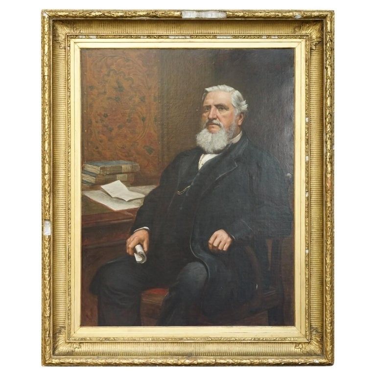 Herbert William Piper (British, 1846 1921) Signed Oil Painting Of A Town Clerk