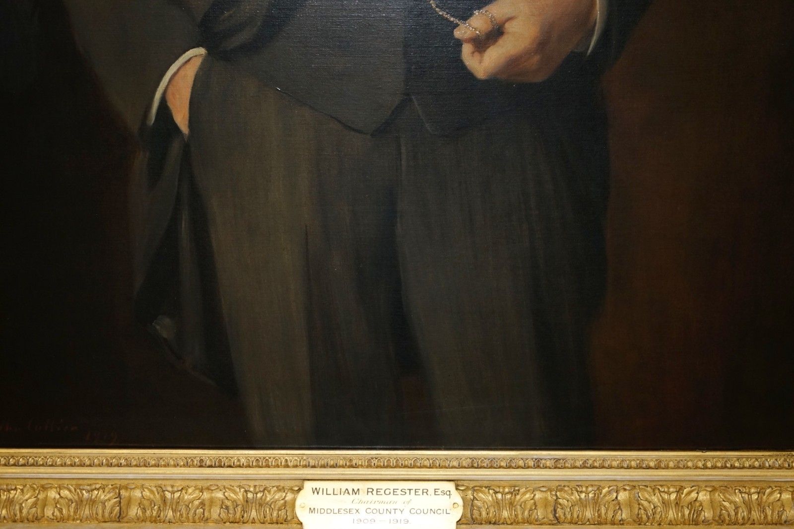John Collier 1850 1934 Extra Large Oil Painting Of William Regester Esq Chairman photo vintage