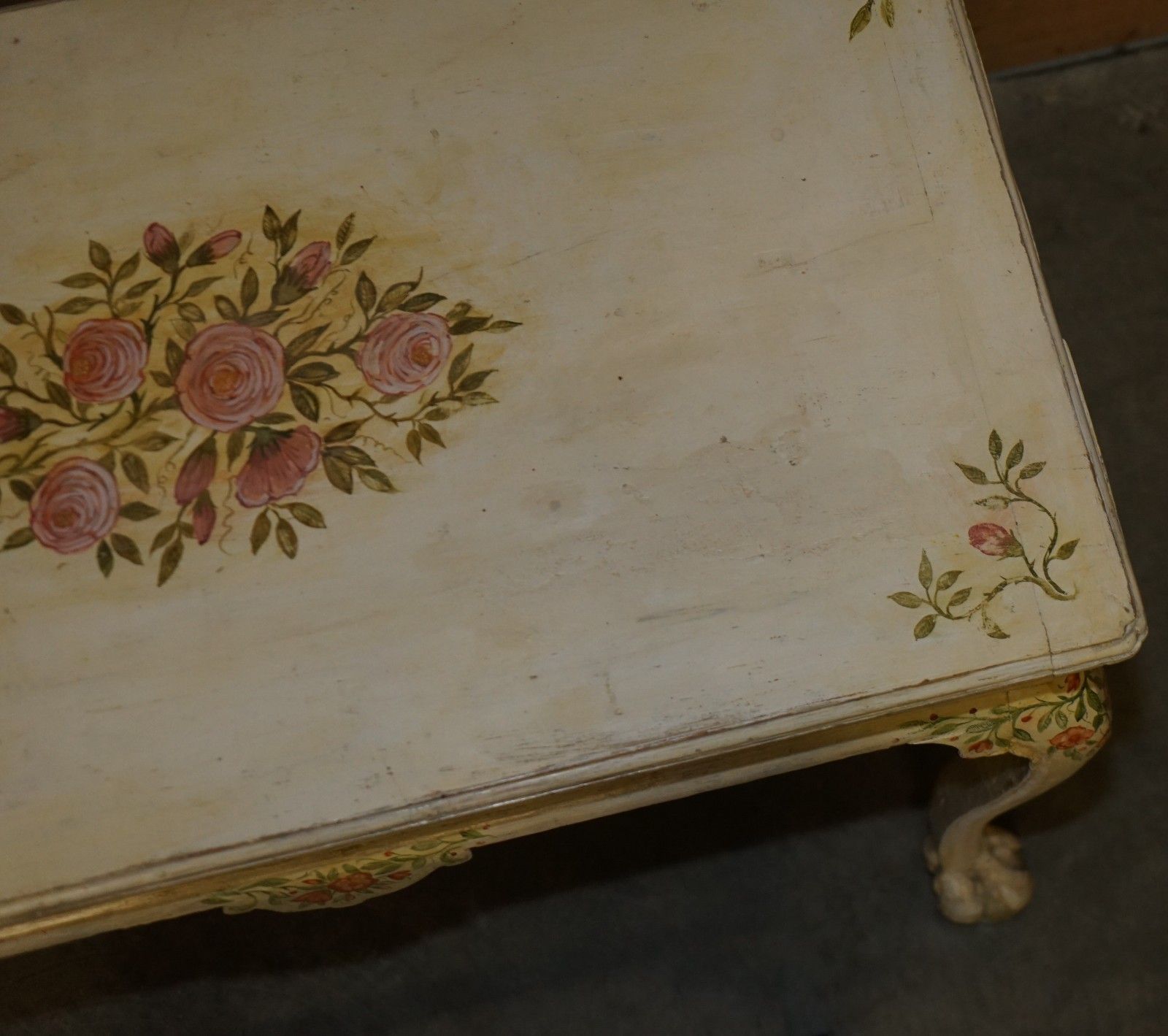 Georgina Style Antique Circa 1860 Victorian Hand Painted Occasional Table Desk photo buy